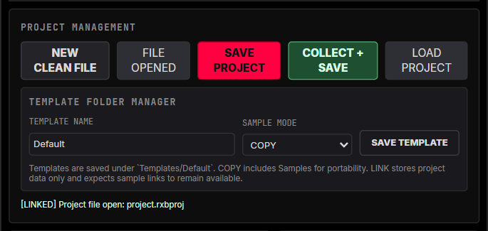 Figure 3.1 — Home screen: new file, open, and recent projects.