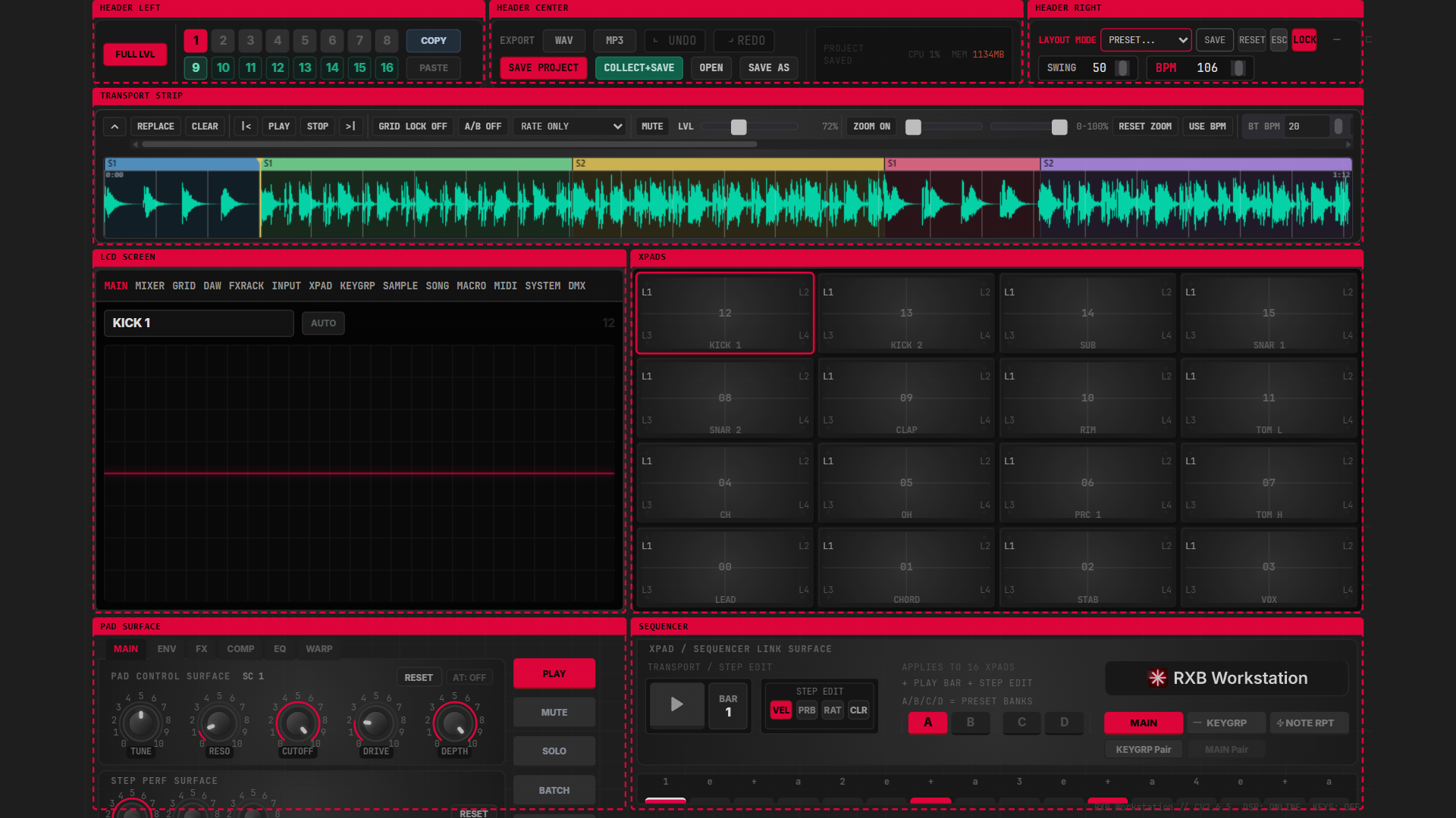Figure 12.2 — Layout Mode preset selector.