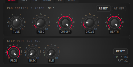 Figure 27.6 — Pad control surface synced to a scene.